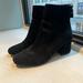 Urban Outfitters Shoes | Black Faux Suede Ankle Boots With Heel, Zipper Along The Back | Color: Black | Size: 7