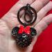 Disney Accessories | Exclusive Disney Park Minnie Ear Crystal Studded Keychain | Color: Black/Red | Size: Os