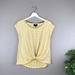 Anthropologie Tops | Anthropologie W5 Mustard White Twist Hem Top Medium | Color: White/Yellow | Size: M