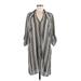 Olive and Oak Casual Dress - Shirtdress: Gray Dresses - Women's Size Medium