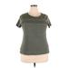 Croft & Barrow Short Sleeve Blouse: Green Tops - Women's Size 2X-Large