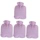 CLISPEED Neck Hot Water Bottle 4pcs Hot Water Bottle Reusable Hot Water Bag Wearable Heater Warm Water Bottle Plush Hot Water Pouch Hot Water Bag for Winter Hand Warmer Cloth Cover