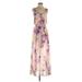 Show Me Your Mumu Casual Dress - Midi Plunge Sleeveless: Purple Print Dresses - Women's Size X-Small