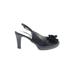 Lane Bryant Heels: Black Print Shoes - Women's Size 11 Plus - Almond Toe