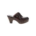 FRYE Mule/Clog: Slip-on Platform Casual Brown Print Shoes - Women's Size 7 - Round Toe