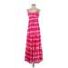 Aeropostale Casual Dress - A-Line Scoop Neck Sleeveless: Pink Tie-dye Dresses - Women's Size X-Small