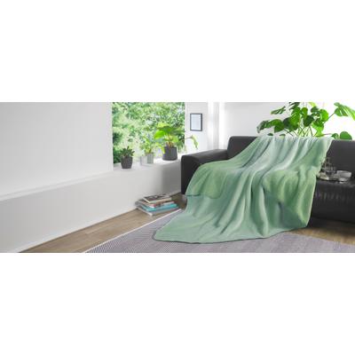 Wohndecke KINZLER "Demi Flausch", grün (salbei), B:150cm L:200cm, Wohndecken, mit Wendefunktion Image