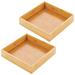 mDesign Stackable Wooden Bamboo Drawer Organizer Tray Bamboo in Brown | 2 H x 9 W x 9 D in | Wayfair 16306MDK