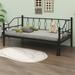 Winston Porter Ozgur Twin Size Metal Daybed w/ Trundle & Slat Metal in Black | 36.8 H x 42.9 W x 78.7 D in | Wayfair