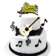 Décoration de gâteau de dessin animé joyeux anniversaire note de musique papier de sensation de