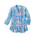 Draper's & Damon's Women's Print Silky Slub Pintuck Shirt - Multi - S - Misses