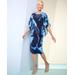 Draper's & Damon's Women's Abstract Floral Overlay Dress - Blue - PXL - Petite