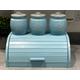 "Teal Blue Kitchen Canisters Set with Optional Bread Bin - 5 Piece Tea Coffee Sugar Storage Containers\""