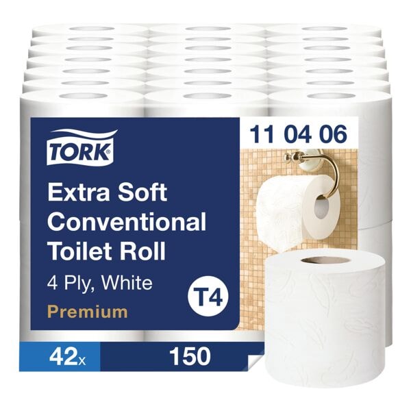 Tork Toilettenpapier »Premium Extra Soft« 4-lagig 42 Rollen (7 Pack à 6 Rollen) schwarz Image