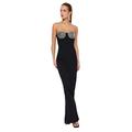 Trendyol Damen Women Fitted Woven Evening Dress Frauen Shift tailliertes gewebtes Abendkleid, Black, 36