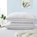 2 Pack Goose Feather Down Bed Pillows - White