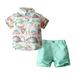 Boys Dinosaur Shirt Shorts Set Children s Short Sleeve Colorful Dinosaur Shirt Casual Pants Set Baby Boy 6 9 Months Toddler Sweatshirt Boys 2T Baby Boy Rompers 6 9 Months