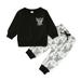 Autumn Causal Baby Boys Clothes Sets 2Pcs Cartoon Cow Printed Long Sleeve Sweatshirt Tops Pants Tracksuit Boys Size 12 14 Baby Boy Outfits 18 24 Months Summer Baby Boy Romper