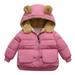 Baby Grils Boys Fleece Down Jacket Hooded Toddler Kids Winter Plush Puffer Coat Long Sleeve Quilt Hoodies Jacket Outdoor Thick Warm Windproof Coat 3-4 Years