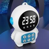 Black Technology Space Robot Desktop Speaker Clock Alarm Radio Handheld Mirror Bluetooth Small Speaker On Sale Bluetooth Speaker Loud Desktop Clock Radios Desk Radio Small Alarm Clock Radio