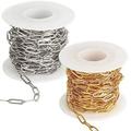 32.8 Feet Jewelry Making Chains Stainless Steel 304 4.5mm Width Flat Jewelry Chain Link Oval Paperclip Chain