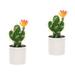 2 Count Simulation Cactus Ornament Artificial Plants Artificial Cactus Bonsai Fake Cactus Simulation Potted Cactus