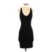 Leith Casual Dress - Mini Plunge Sleeveless: Black Print Dresses - Women's Size X-Small