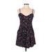 Express Cocktail Dress - A-Line: Blue Floral Dresses - Women's Size Medium