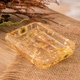 'Handcrafted Floral Yellowish-Clear-Toned Resin Soap Dish'