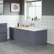 Grey Gloss 1700mm Front Bath Panel 18mm MDF Plinth Easy Cut Modern Bathroom - Grey