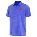 Men's Antigua Heather Royal Detroit Pistons Layout Polo