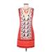 Peter Pilotto Casual Dress - Shift Crew Neck Sleeveless: Orange Print Dresses - Women's Size 8