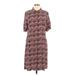J.Jill Casual Dress - Shirtdress Collared Short sleeves: Burgundy Dresses - Women's Size 10 Petite