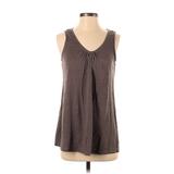 Eileen Fisher Sleeveless T-Shirt: Brown Tops - Women's Size P Petite
