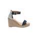 CAbi Wedges: Blue Solid Shoes - Women's Size 8 - Open Toe