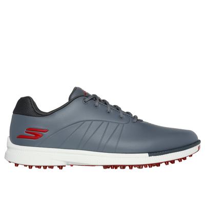 Skechers Men's GO GOLF Tempo GF Shoes | Size 9.0 | Gray/Red | Synthetic/Textile
