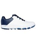 Skechers Men's GO GOLF PRO 6 SL - Twist Shoes | Size 9.0 | White/Navy | Leather/Synthetic/Textile | Arch Fit