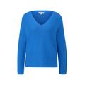 S. Oliver Strickpullover Damen blau, Gr. 38, Baumwolle, Pullover Mit V ausschnitt | 2145636.9999.34