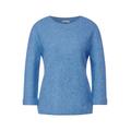 Street One Melange Strickpullover Damen light spring blue melange, Gr. 46, Baumwolle, Weiblich Pullover