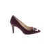 Jones New York Heels: Pumps Stilleto Cocktail Party Burgundy Print Shoes - Women's Size 7 1/2 - Peep Toe