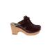 Dolce & Gabbana Mule/Clog: Slip-on Platform Casual Burgundy Solid Shoes - Women's Size 39 - Round Toe