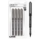 Uniball Vision Rollerball Pens, Black Pens Pack of 4, Micro Point Pens with 0.5mm Micro Black Ink, Ink Black Pen, Pens Fine Point Smooth Writing Pens, Bulk Pens, and Office Supplies