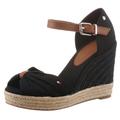 High-Heel-Sandalette TOMMY HILFIGER "BASIC OPENED TOE HIGH WEDGE" Gr. 38, braun (schwarz, braun) Damen Schuhe Sandaletten