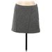 Express Casual Mini Skirt Mini: Gray Tweed Bottoms - Women's Size Medium