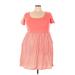 Torrid Casual Dress - A-Line Scoop Neck Short sleeves: Pink Solid Dresses - Women's Size 3X Plus