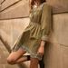 Madewell Dresses | Madewell Embroidered Corduroy Square-Neck Mini Dress | Color: Green | Size: M