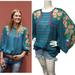 Anthropologie Tops | Anthropologie Bl-Nk Bl^Nk Eclectic Aka Miranda Peasant Blouse Oversized M | Color: Blue/Pink | Size: M