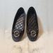 Michael Kors Shoes | New Michael Kors Lillie Ballet Flat Mk Logo Black Silver Mono Slip Logo Size 10 | Color: Black/Gray | Size: 10