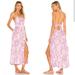Free People Dresses | Free People Dress Size Small Pink White Midi Floral Linen Blend Perfect Sundress | Color: Pink/White | Size: S