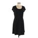MICHAEL Michael Kors Casual Dress - A-Line Scoop Neck Short sleeves: Black Polka Dots Dresses - Women's Size Large